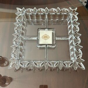 NWT Shannon Crystal by Godinger 5 Part Serving Piece